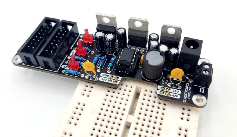 Proto-PSU assembled in a breadboard